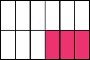 Pink Rectangle Fraction 3:12