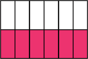 Pink Rectangle Fraction 6:12