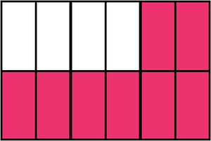 Pink Rectangle Fraction 8:12