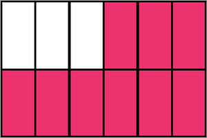 Pink Rectangle Fraction 9:12