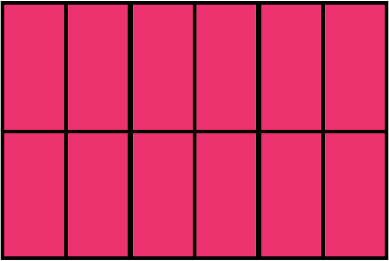 Pink Rectangle Fraction 12:12