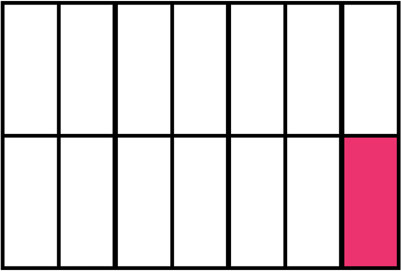 Pink Rectangle Fraction 1:14