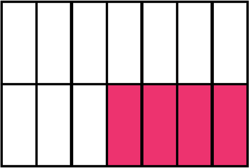 Pink Rectangle Fraction 4:14