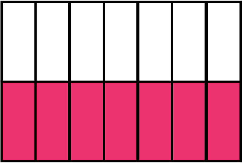 Pink Rectangle Fraction 7:14