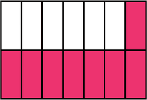 Pink Rectangle Fraction 8:14