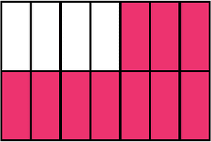 Pink Rectangle Fraction 10:14