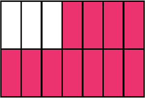 Pink Rectangle Fraction 11:14