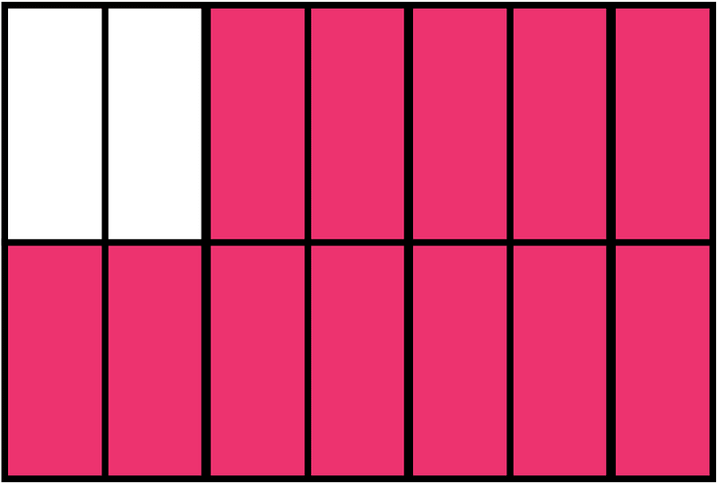 Pink Rectangle Fraction 12:14
