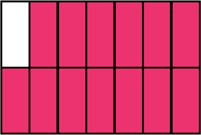 Pink Rectangle Fraction 13:14