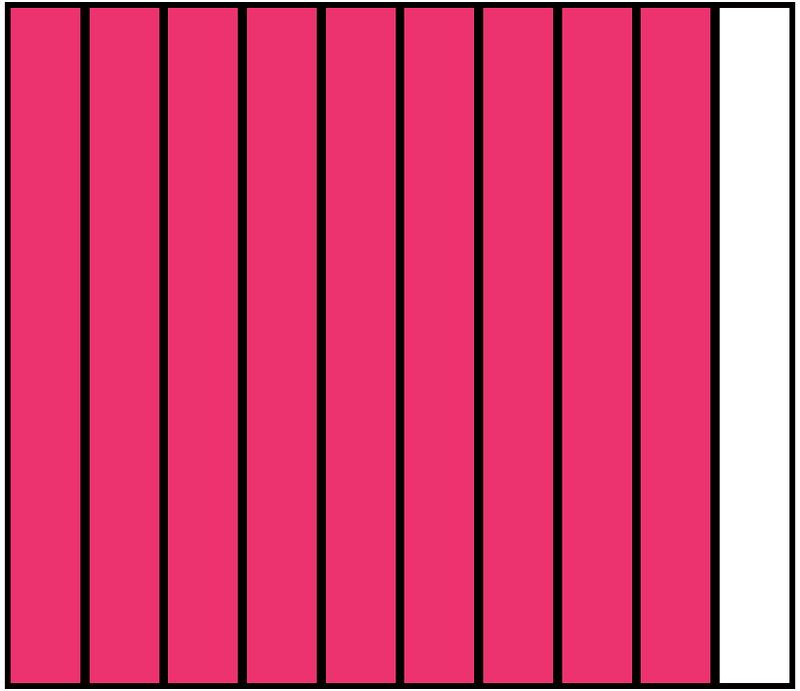 Pink Rectangle Fraction 9:10