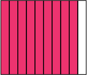 Pink Rectangle Fraction 9:10