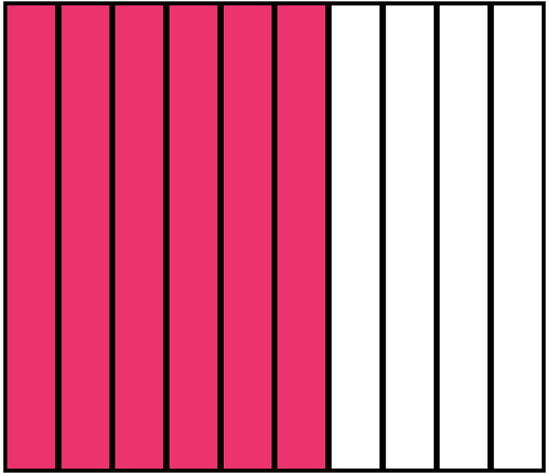 Pink Rectangle Fraction 6:10