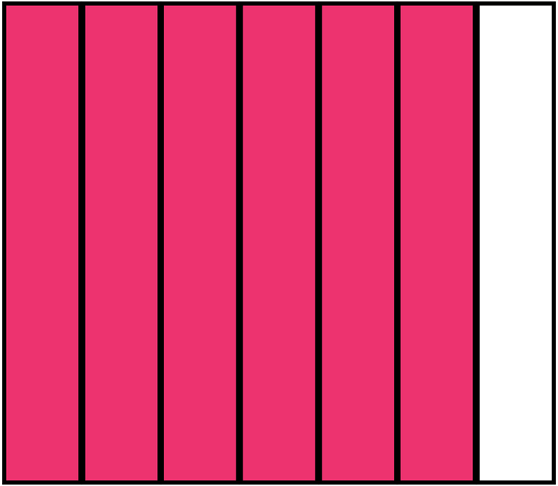 Pink Rectangle Fraction 6:7