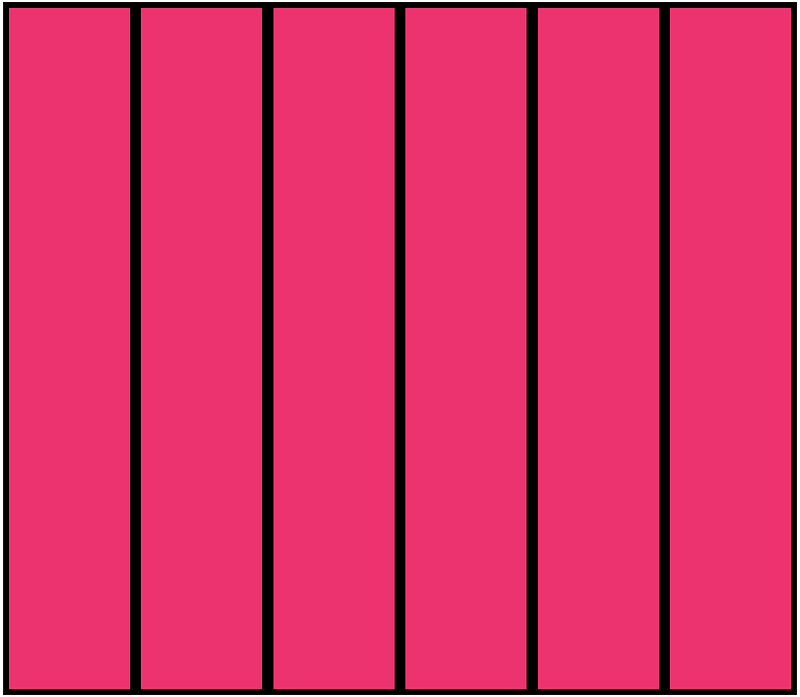 Pink Rectangle Fraction 6:6