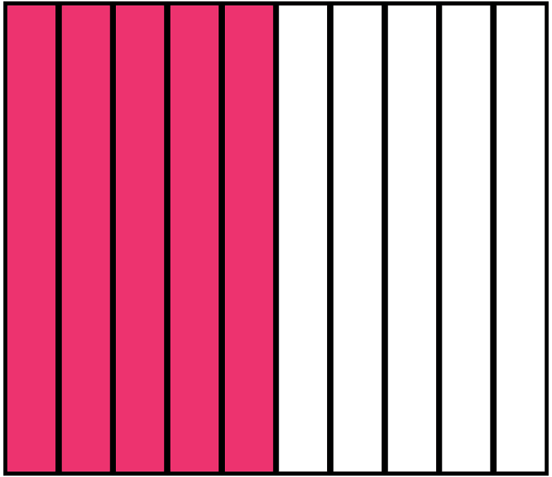 Pink Rectangle Fraction 5:10