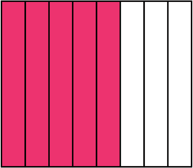 Pink Rectangle Fraction 5:8