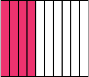 Pink Rectangle Fraction 4:10