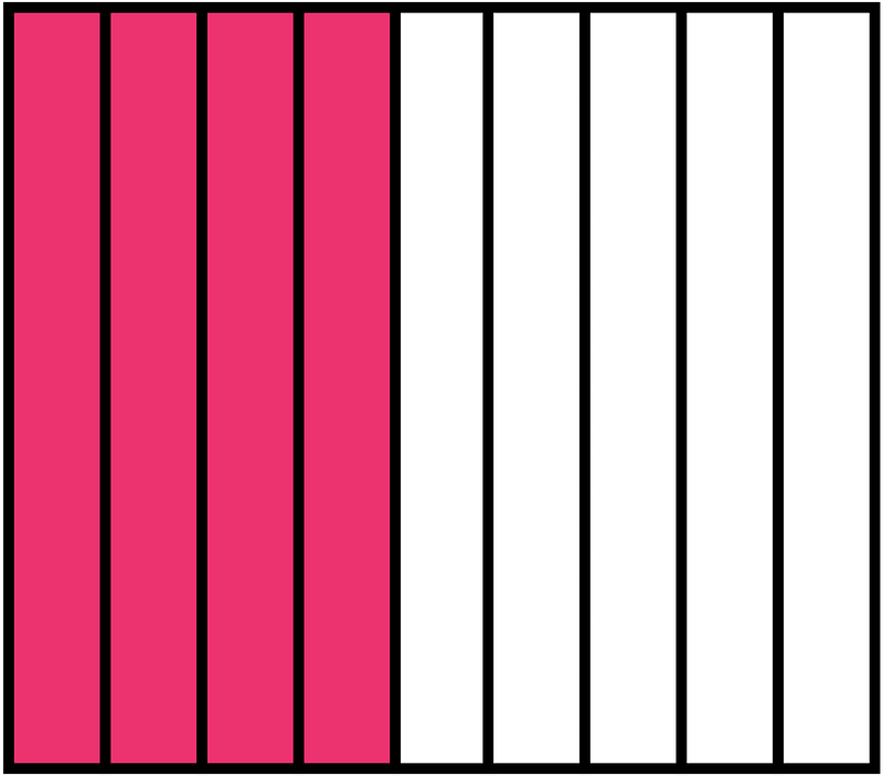 Pink Rectangle Fraction 4:9
