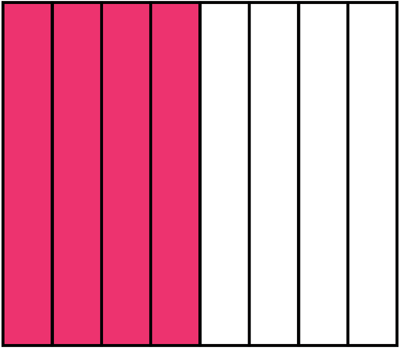 Pink Rectangle Fraction 4:8