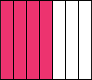Pink Rectangle Fraction 4:7