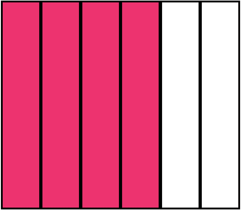 Pink Rectangle Fraction 4:6