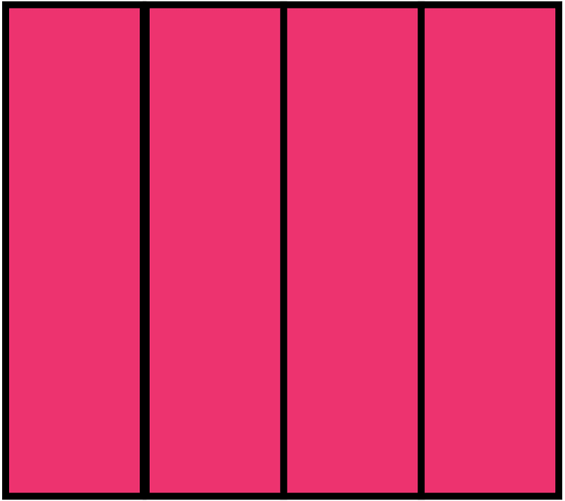 Pink Rectangle Fraction 4:4