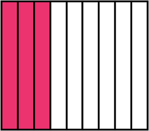 Pink Rectangle Fraction 3:9
