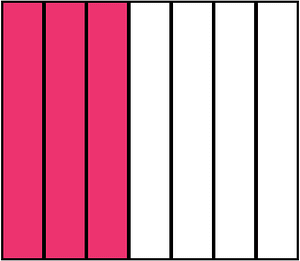 Pink Rectangle Fraction 3:7