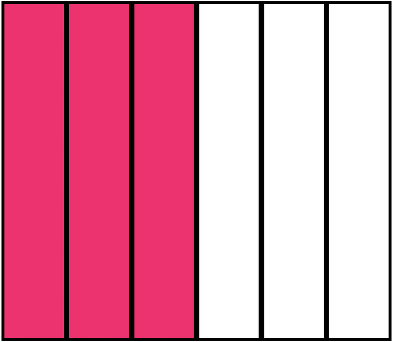 Pink Rectangle Fraction 3:6
