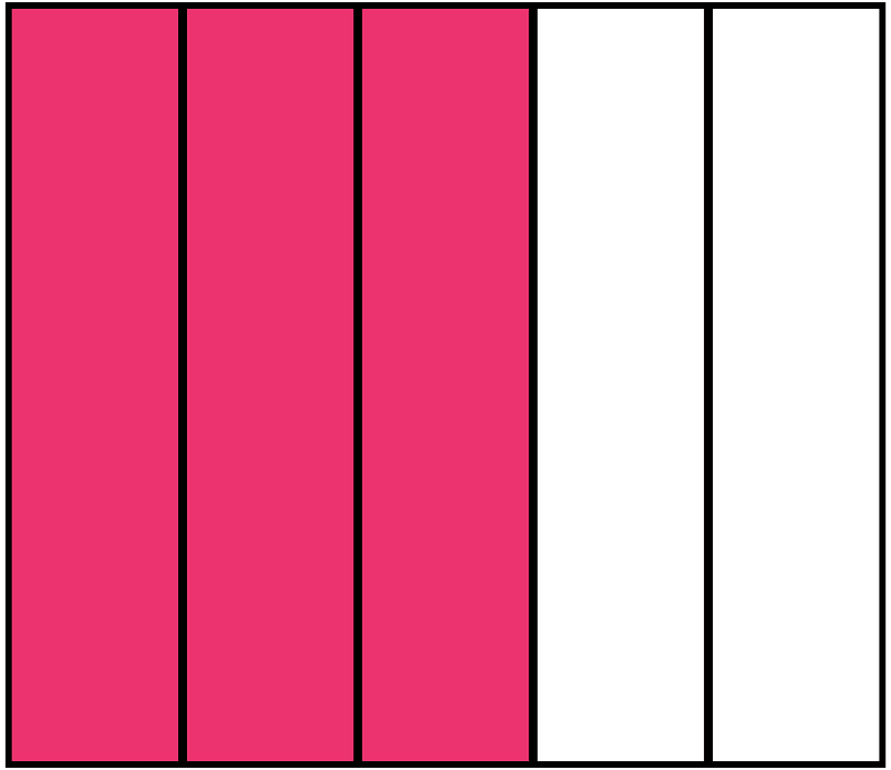 Pink Rectangle Fraction 3:5