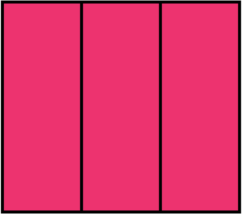 Pink Rectangle Fraction 3:3