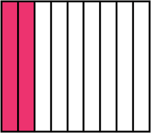 Pink Rectangle Fraction 2:9
