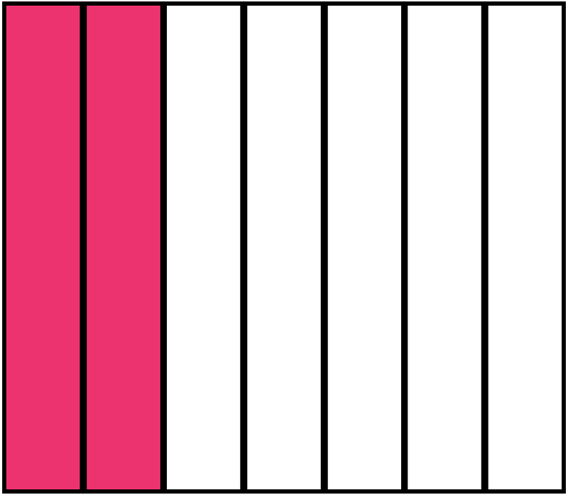 Pink Rectangle Fraction 2:7