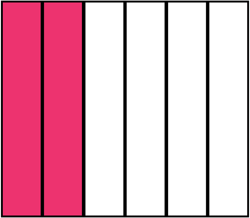 Pink Rectangle Fraction 2:6