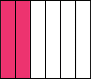 Pink Rectangle Fraction 2:6