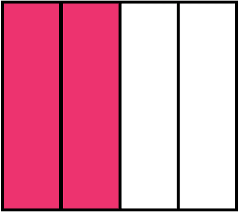Pink Rectangle Fraction 2:4