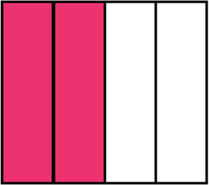 Pink Rectangle Fraction 2:4