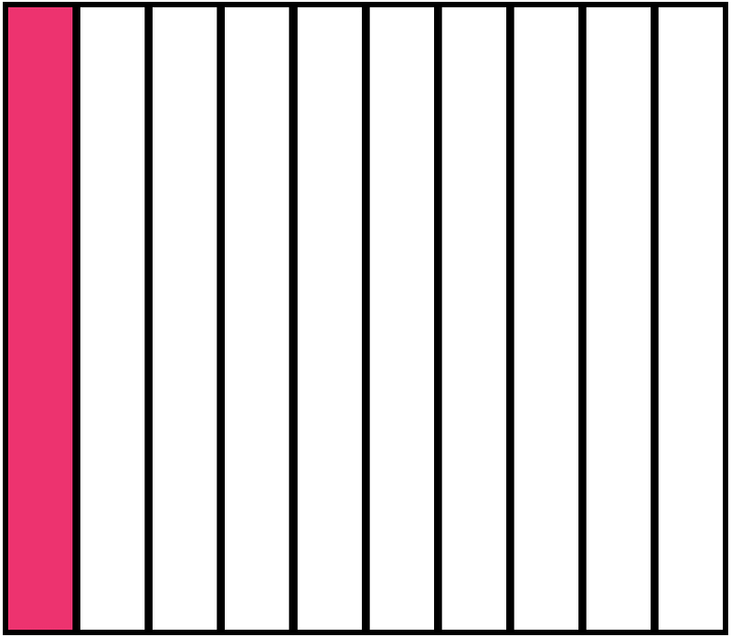 Pink Rectangle Fraction 1:10