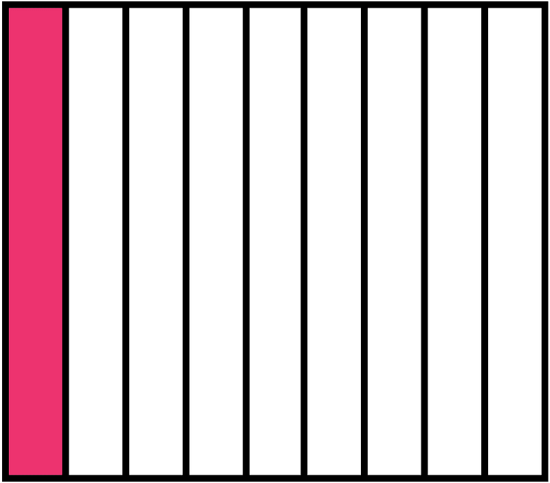 Pink Rectangle Fraction 1:9