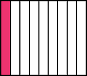 Pink Rectangle Fraction 1:9