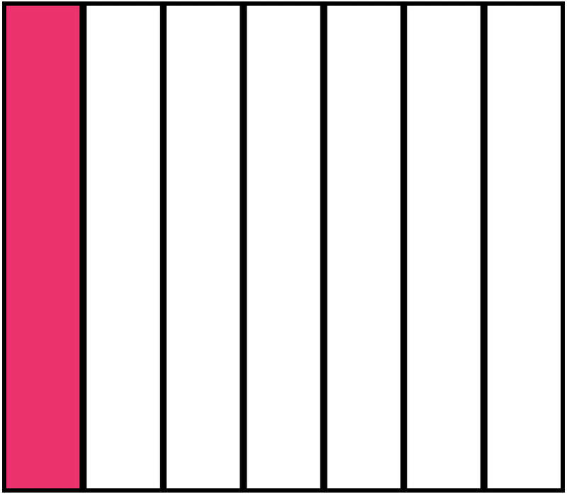 Pink Rectangle Fraction 1:7