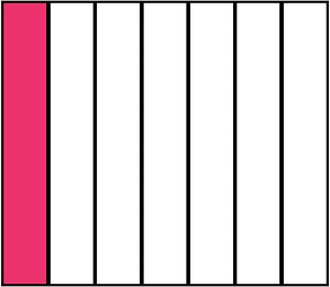 Pink Rectangle Fraction 1:7