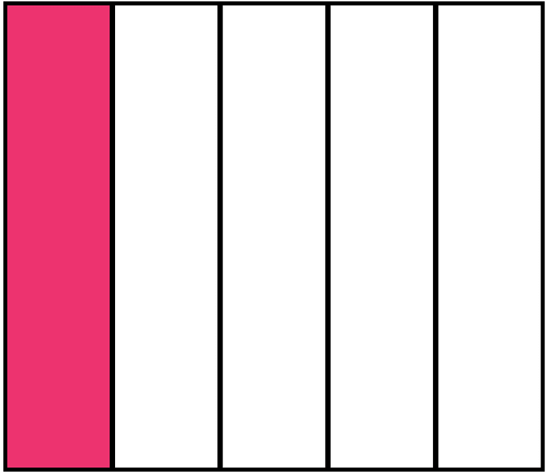 Pink Rectangle Fraction 1:5