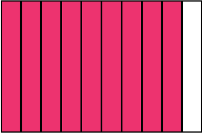 Pink Rectangle Fraction 9:10