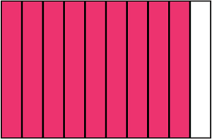 Pink Rectangle Fraction 9:10