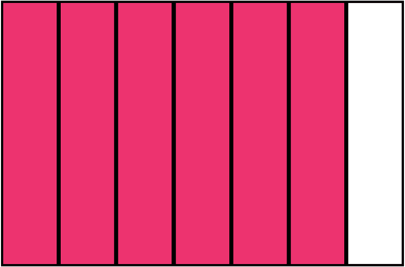 Pink Rectangle Fraction 6:7
