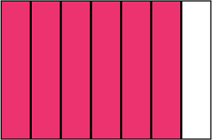 Pink Rectangle Fraction 6:7