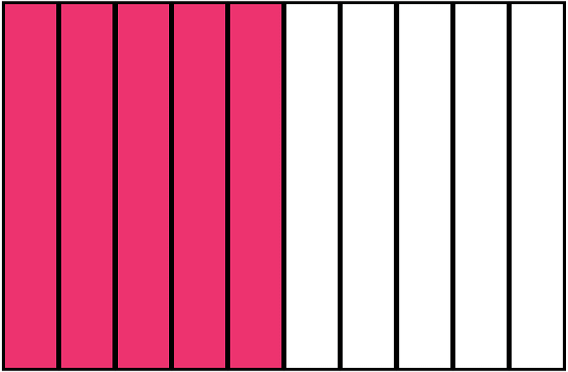 Pink Rectangle Fraction 5:10