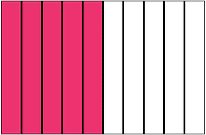 Pink Rectangle Fraction 5:10