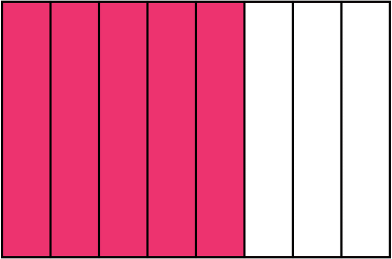 Pink Rectangle Fraction 5:8